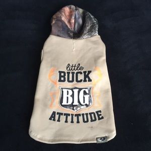 Mossy Oak Tan & Camo "Little Buck Big Attitude" Dog Hoodie